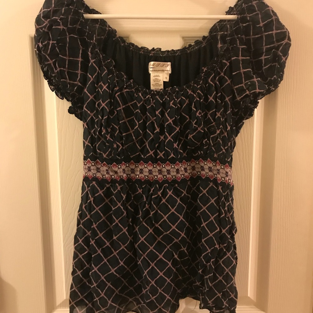 M.S.S.P. Max Studio empire waist blouse navy  1X